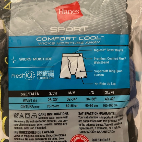 Men’s 4 pack Hanes sport comfort control Boxer Briefs size Small - Picture 4 of 4